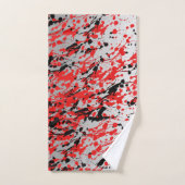 Abstracte zwarte en rode plash en drip bad handdoek (Handdoek)