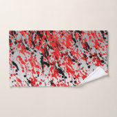 Abstracte zwarte en rode plash en drip bad handdoek (Handdoek)