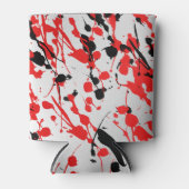 Abstracte zwarte en rode plash en drip blikjeskoeler (Voorkant)