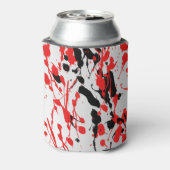 Abstracte zwarte en rode plash en drip blikjeskoeler (Blikje Achterkant)