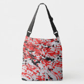 Abstracte zwarte en rode plash en drip crossbody tas (Voorkant)