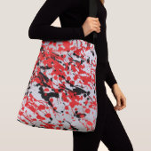 Abstracte zwarte en rode plash en drip crossbody tas (Dichtbij)