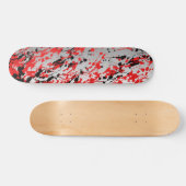 Abstracte zwarte en rode plash en drip persoonlijk skateboard (Horizontaal)