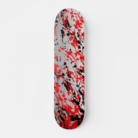 Abstracte zwarte en rode plash en drip persoonlijk skateboard (Voorkant)