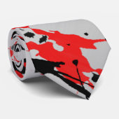 Abstracte zwarte en rode plash en drip stropdas (Opgerold)