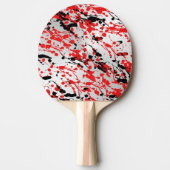 Abstracte zwarte en rode plash en drip tafeltennisbatje (Voorkant)