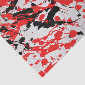 Abstracte zwarte en rode plash en drip tissuepapier (Detail)