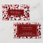 Abstracte zwarte en rode Stippen Visitekaartje (Voorkant / Achterkant)