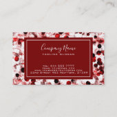 Abstracte zwarte en rode Stippen Visitekaartje (Achterkant)