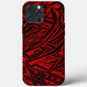 Abstracte zwarte en rode tribale Case-Mate iPhone case (Achterkant)