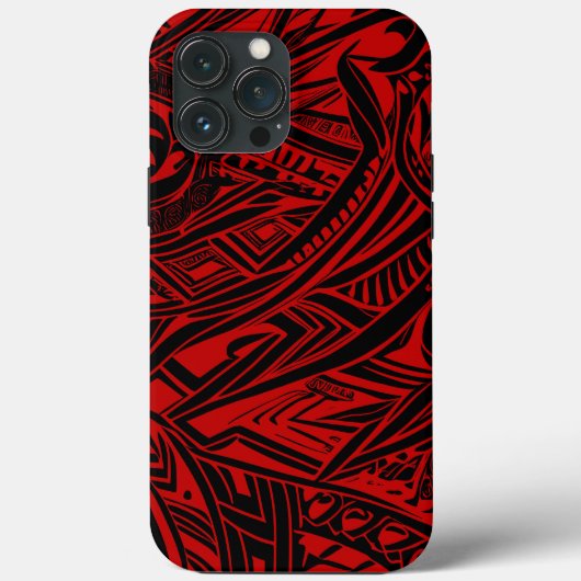 Abstracte zwarte en rode tribale Case-Mate iPhone case (Achterkant)