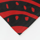Abstracte zwarte en rode tribale fleece deken (Hoek)