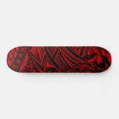 Abstracte zwarte en rode tribale persoonlijk skateboard (Horizontaal)