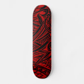 Abstracte zwarte en rode tribale persoonlijk skateboard (Voorkant)