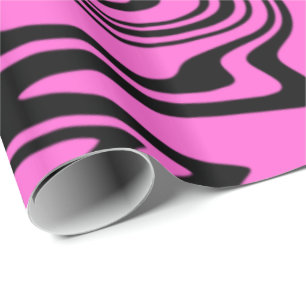 Abstracte zwarte en roze lijnen -  cadeaupapier