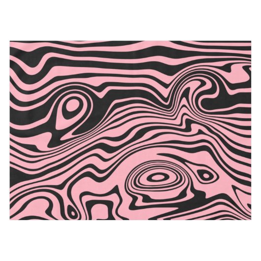 Abstracte zwarte en roze lijnen -  tafelkleed (Voorkant (Horizontaal))