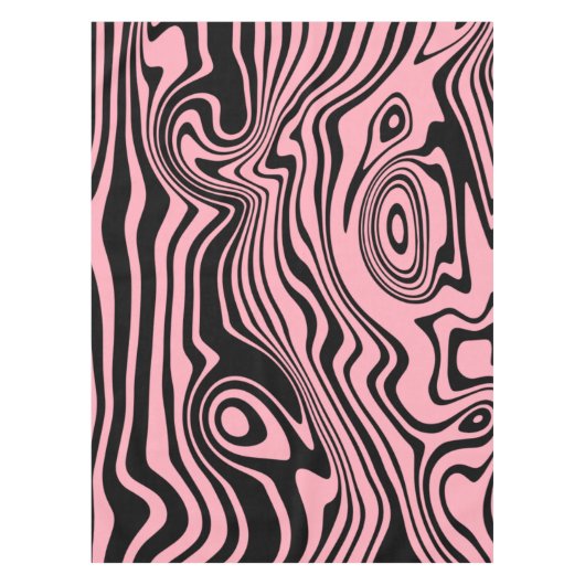 Abstracte zwarte en roze lijnen -  tafelkleed (Voorkant)