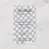 Abstracte zwarte en witte chequker visitekaartje (Achterkant)