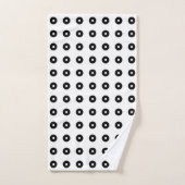 Abstracte zwarte en witte cirkels bad handdoek (Handdoek)
