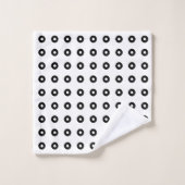 Abstracte zwarte en witte cirkels bad handdoek (Wasdoekje)