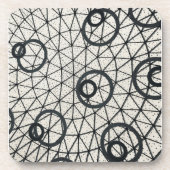Abstracte zwarte en witte cirkels bier onderzetter (Voorkant)