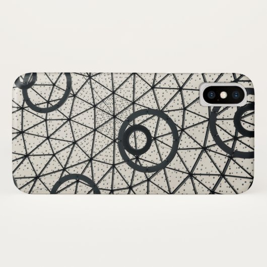 Abstracte zwarte en witte cirkels Case-Mate iPhone case (Achterkant (horizontaal))