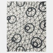 Abstracte zwarte en witte cirkels fleece deken (Voorkant)