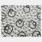 Abstracte zwarte en witte cirkels fleece deken (Voorkant (Horizontaal))