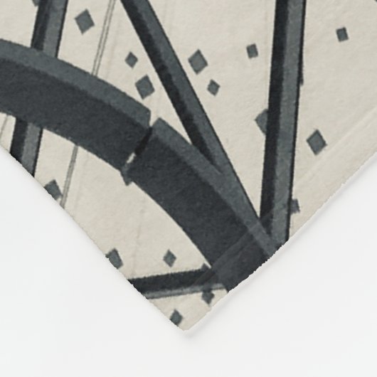 Abstracte zwarte en witte cirkels fleece deken (Hoek)