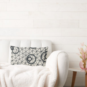 Abstracte zwarte en witte cirkels kussen