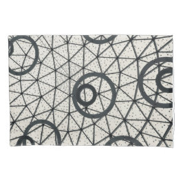 Abstracte zwarte en witte cirkels kussensloop