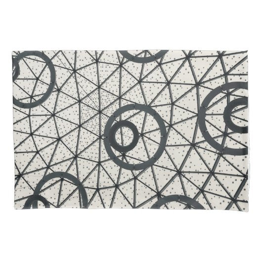 Abstracte zwarte en witte cirkels kussensloop (Voorkant)