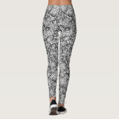 Abstracte zwarte en witte cirkels leggings (Achterkant)