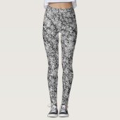Abstracte zwarte en witte cirkels leggings (Voorkant)