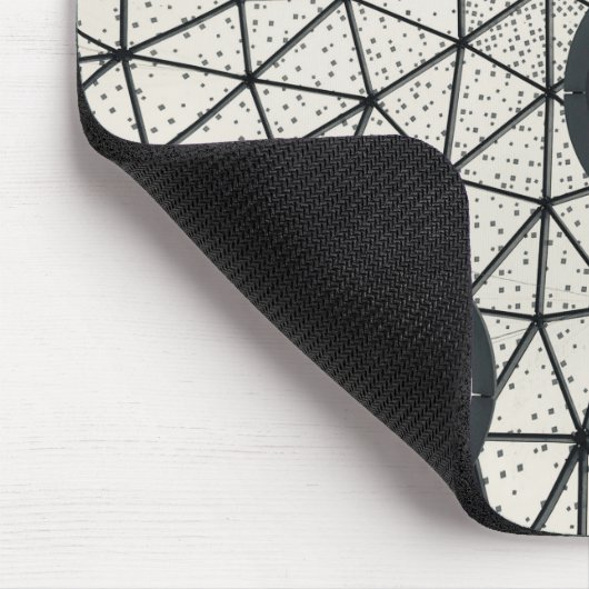 Abstracte zwarte en witte cirkels muismat (Hoek)