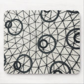 Abstracte zwarte en witte cirkels muismat (Voorkant)