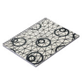 Abstracte zwarte en witte cirkels notitieboek (Linkerzijde)
