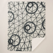 Abstracte zwarte en witte cirkels sherpa deken (Voorkant)