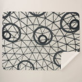 Abstracte zwarte en witte cirkels sherpa deken (Voorkant (horizontaal))