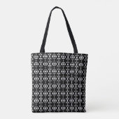 Abstracte zwarte en witte drievoudige witte diaman tote bag (Achterkant)
