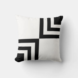 Abstracte zwarte en witte geometrische vorm kussen