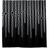 Abstracte zwarte en witte kettingen — Shower Curta Douchegordijn (Voorkant)