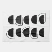 Abstracte zwarte en witte keukenhanddoeken (Horizontaal)