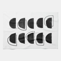 Abstracte zwarte en witte keukenhanddoeken