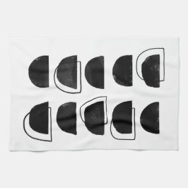 Abstracte zwarte en witte keukenhanddoeken