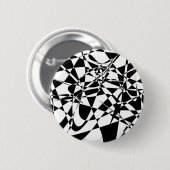 ABSTRACTE zwarte en witte knop Ronde Button 5,7 Cm (Voorkant /achterkant)