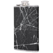 Abstracte zwarte en witte kolf heupfles (Links)