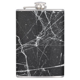 Abstracte zwarte en witte kolf heupfles