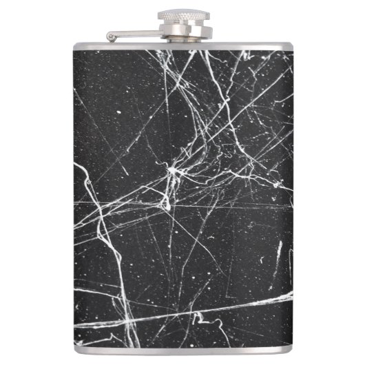 Abstracte zwarte en witte kolf heupfles (Voorkant)