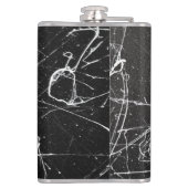 Abstracte zwarte en witte kolf heupfles (Achterkant)